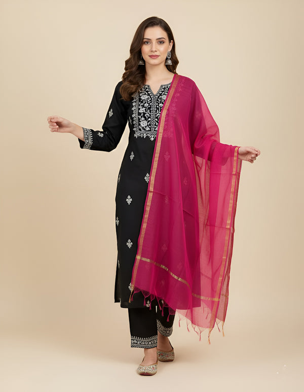 Rani Monica Cotton Dupatta with Woven Motifs | Elegant Ethnic Drape (2.5 Metres Approx.)