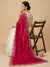 Luxe Rangoli Women Magenta Dupatta with 4 Side Scalloped Embroidered Border & Buti Embellishment