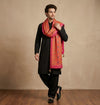 Heritage Woven Geometric Zari Chinon Pink Mens Dupatta