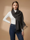 Everyday Solid Textured Viscose Black Women's Stole | Lightweight Wrap