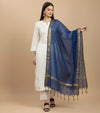 Blue Lightweight Cotton Silk Dotted Dupatta | Elegant Everyday Ethnic Drape