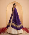 Luxurious Gajji Silk Blue Dupatta with Bandhani Dots & Zari Border
