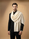Timeless Mens Micro Wool Solid Timeless White Stole | Soft Everyday Wrap
