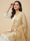 Sheer Gold Tissue Buta Dupatta with Subtle Shine