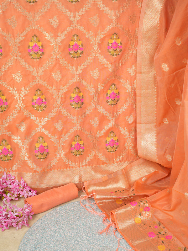 Women’s Cotton Unstitched Suit Set | Elegant Ethnic Ensemble