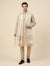 Cotton Silk Mens Dupatta – White with Zari Buta & Border Work