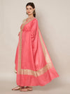 Pink Woolen Women Shawl with Gold Border – 80x40 Inches