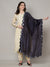 Blue Silk Dupatta with Scalloped Cutwork Border & Sequin Highlights (Size: 2.5x1 m Approx)