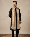 Fendi Mens Dupatta – Beige Tone with Lace Border & Latkan Finish