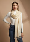 Everyday Solid Textured Viscose Beige Women's Stole | Lightweight Wrap