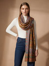 Signature Kalamkari Printed Bamboo Silk Mustard Stole