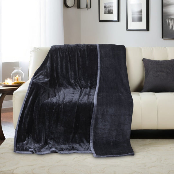Super Soft Solid Velvet Finish Blue Flannel AC Blanket (Size: 90 x 90 Inches) Shivmani Creations 