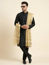 Organza Meena Jaal Mens Dupatta – Gold with Gold Woven Design