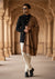 Classic Woolen Mens Shawl with Embroidered Border in Rich Brown (80 x 40 Inches)