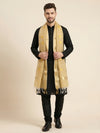 Organza Meena Jaal Mens Dupatta – Yellow with Gold Woven Design