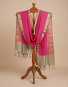 Rani Striped Silk Dupatta with Zari Border | Elegant Ethnic Drape (2.5 Metres Approx.)