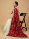 Chinon Dupatta with Gold Grid Embellishment