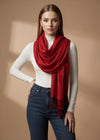 Everyday Solid Textured Viscose Maroon Women's Stole | Lightweight Wrap