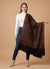Regal Floral & Paisley Kani Weave Wool Blend Black Stole