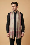 Noble Kani Woven Paisley Border Wool Blend Beige Stole