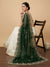Luxe Rangoli Women Green Dupatta with 4 Side Scalloped Embroidered Border & Buti Embellishment