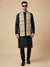 Woolen Zig-Zag Moonlight Zari Mens Stole | Heritage Wrap (80 x 28 Inches)