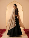 Luxe Rangoli Women Beige Dupatta with 4 Side Scalloped Embroidered Border & Buti Embellishment