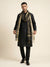 Organza Meena Jaal Mens Dupatta – Black with Gold Woven Design