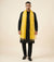 Organza Zari Buta Mens Dupatta – Yellow Tone with Gold Woven Design