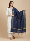 Blue Woven Ethnic Motif Dupatta | Elegant Traditional Drape