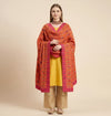 Luxe Heritage Woven Geometric Zari Chinon Pink Dupatta