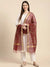Maroon Organza Meena Jaal Dupatta | Elegant Sheer Festive Drape