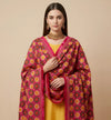 Luxe Handcrafted Chinon Phulkari Floral Mirror & Beads Work Pink Dupatta