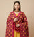 Luxe Handcrafted Chinon Phulkari Floral Mirror & Beads Work Pink Dupatta