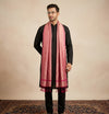 Khadi Cotton Mens Dupatta – Dusty Rose with Textured Weave