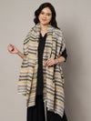 Woolen Zig-Zag Moonlight Zari Women Stole | Traditional Winter Wrap (80 x 28 Inches)