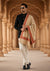 Beige Woolen Mens Shawl with Traditional Embroidered Border (80 x 40 Inches)
