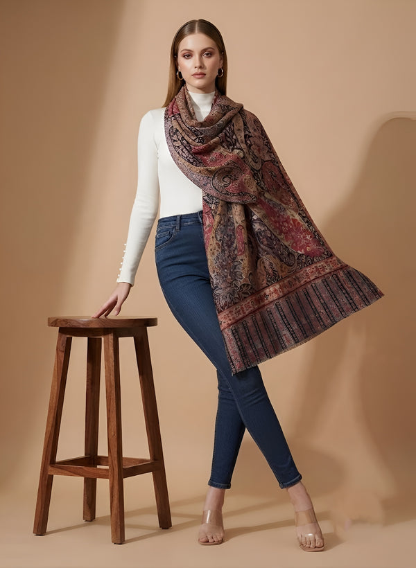 Signature All-Over Paisley & Floral Printed Bamboo Silk Stole for Women