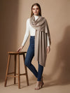 Everyday Micro Wool Solid Beige Stole | Soft & Lightweight Wrap