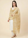 Gold Organza Meena Jaal Dupatta | Elegant Sheer Festive Drape