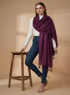 Everyday Solid Textured Viscose Purple Women's Stole | Lightweight Wrap
