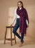 Everyday Solid Textured Viscose Purple Women's Stole | Lightweight Wrap