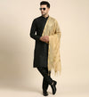 Organza Zari Buta Mens Dupatta – Gold Tone with Gold Woven Design