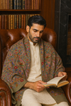 Printed Bamboo Silk Mens Shawl – Bottle Green Floral Classic Wrap (80 x 40 Inches)