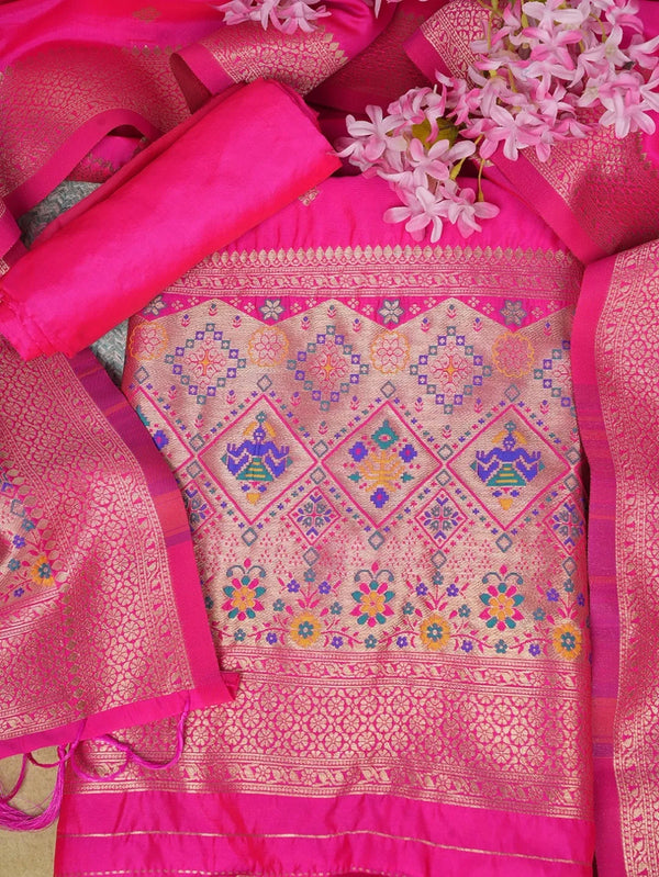 Women’s Banarasi Silk Unstitched Suit Set | Luxurious Ethnic Ensemble