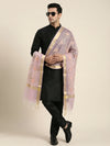 Organza Meena Jaal Mens Dupatta – Rani with Gold Woven Design