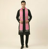 Organza Zari Buta Mens Dupatta – Pink Tone with Gold Woven Design