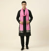 Cotton Embroidered Mens Dupatta – Pink Tone with Buta Work