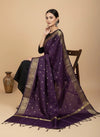 Purple Woven Ethnic Motif Dupatta | Elegant Traditional Drape
