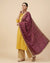 Luxe Heritage Phulkari Chinon Embroidered Purple Dupatta with Lace Border
